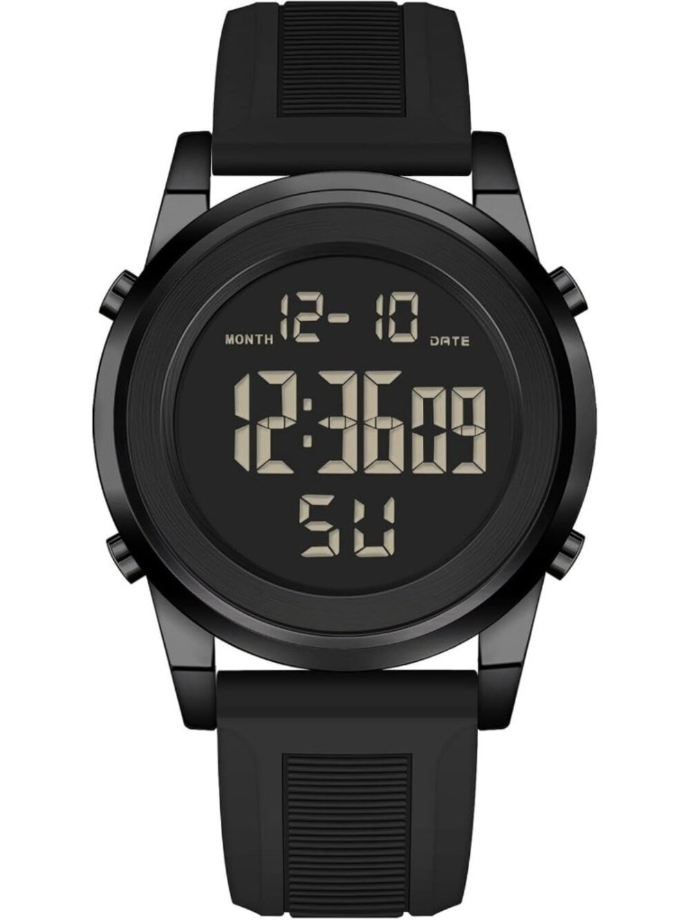 Men's Black Waterproof Digital Sports Watch - Durable, Stylish & Functional